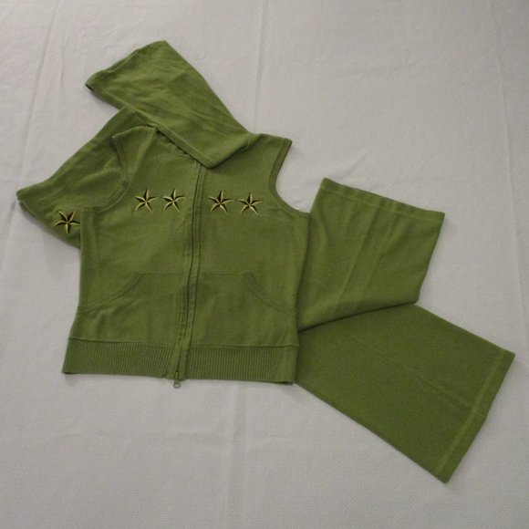 J.J. BASICS SLEEVELESS TWO (2) PIECE JADE KNIT HOODIE SET – L - Picture 4 of 16